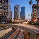 View of the 110 Freeeway in downtown Los Angeles, on May 21, 2020.